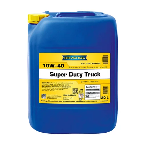 Motorový olej pre nákladné vozidlá RAVENOL SDT SUPER DUTY TRUCK SAE 10W-40 20L