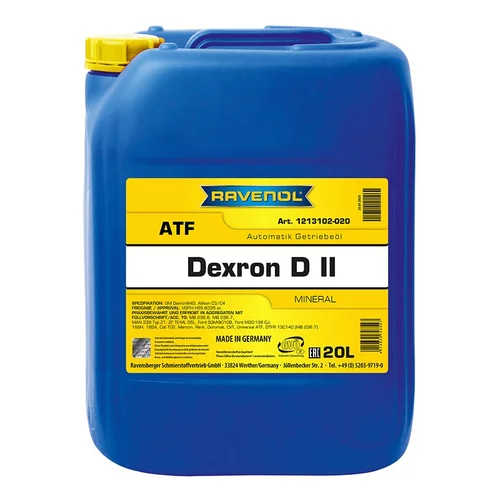 Olej do automatickej prevodovky RAVENOL ATF DEXRON D II 20L