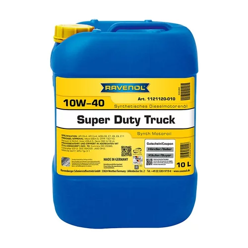 Motorový olej pre nákladné vozidlá RAVENOL SDT SUPER DUTY TRUCK SAE 10W-40 10L