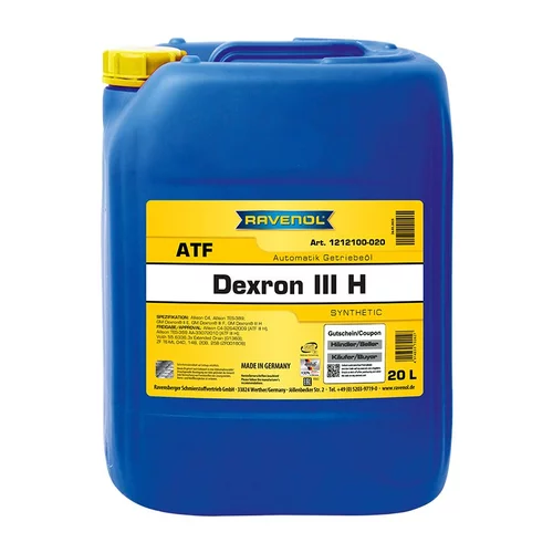 Olej do automatickej prevodovky RAVENOL ATF DEXRON III H 20L