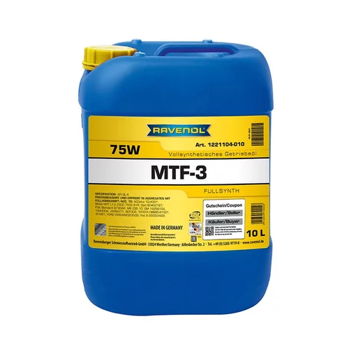 Olej do manuálnej prevodovky RAVENOL MTF-3 SAE 75W 10L