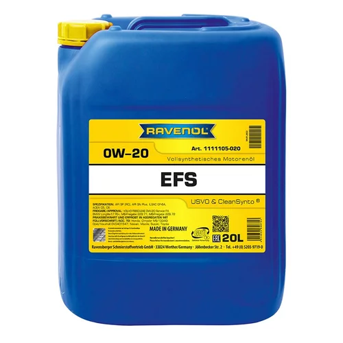 Motorový olej RAVENOL EFS ECO FULL SYNTH. SAE 0W-20 20L