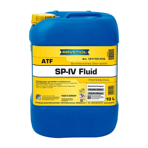 Olej do automatickej prevodovky RAVENOL ATF SP-IV FLUID 10L