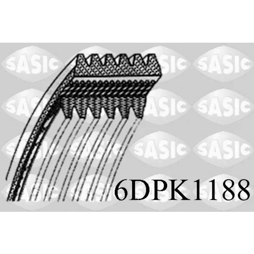 Ozubený klinový remeň SASIC 6DPK1188
