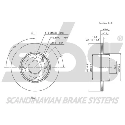 Brzdový kotúč 1815204305 /SBS/ - obr. 2