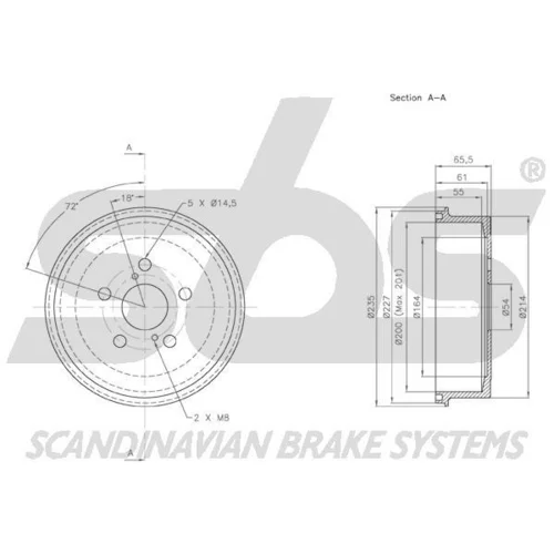 Brzdový bubon 1825254512 /SBS/ - obr. 1
