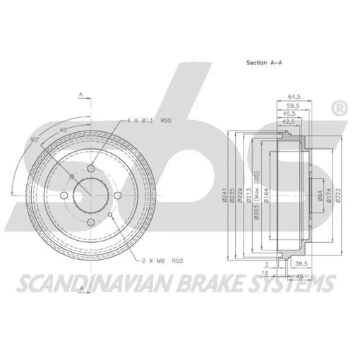 Brzdový bubon 1825253006 /SBS/ - obr. 2