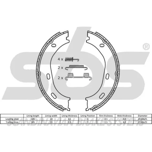 Sada brzd. čeľustí parkov. brzdy 18492733217 /SBS/ - obr. 1
