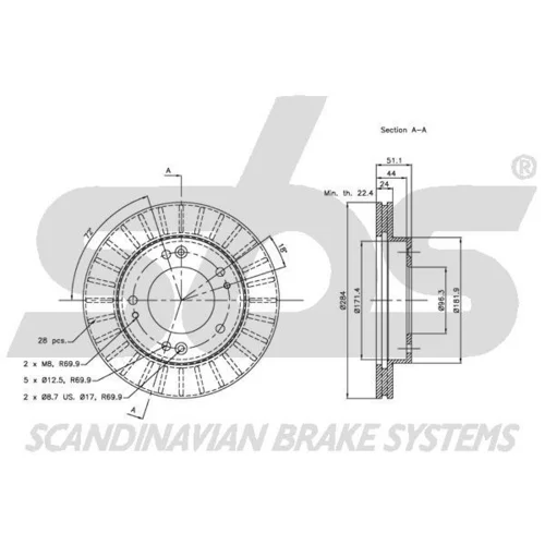 Brzdový kotúč 1815203509 /SBS/ - obr. 2