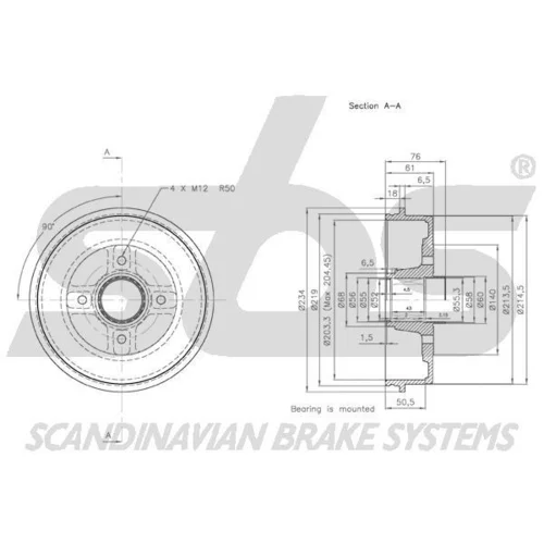 Brzdový bubon 1825253925 /SBS/ - obr. 2
