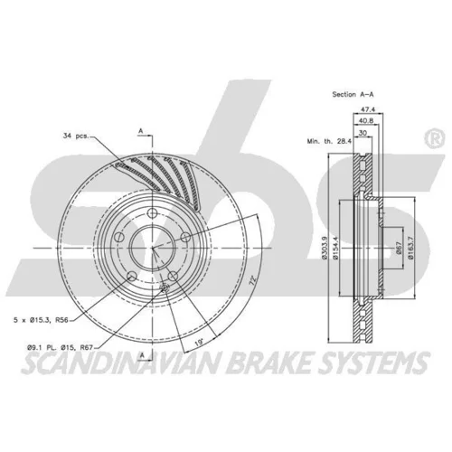 Brzdový kotúč 1815313386 /SBS/ - obr. 2