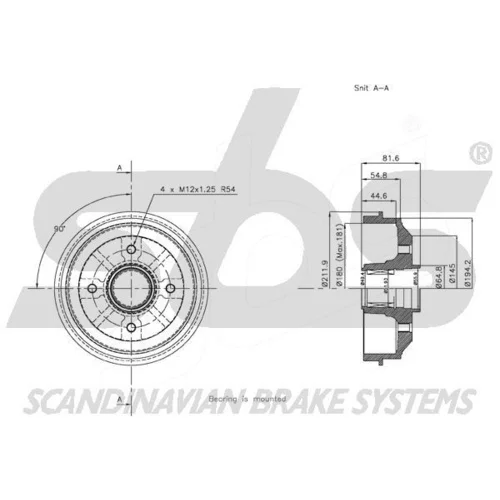 Brzdový bubon 1825253711 /SBS/ - obr. 2
