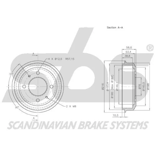 Brzdový bubon 1825253404 /SBS/ - obr. 2