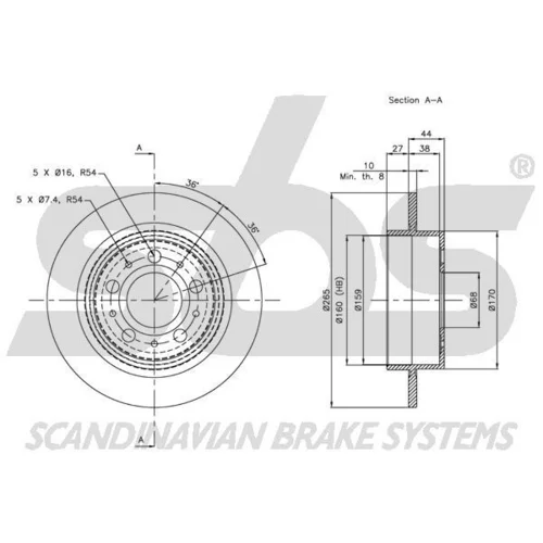 Brzdový kotúč 1815204844 /SBS/ - obr. 2
