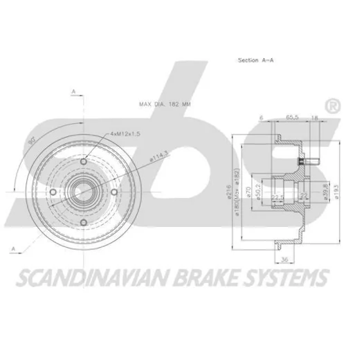 Brzdový bubon 1825253406 /SBS/ - obr. 2