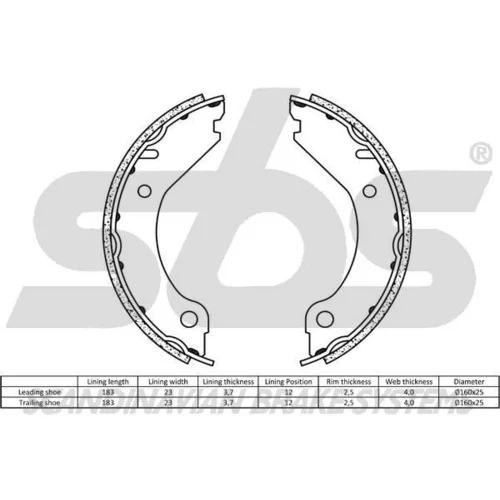 Sada brzd. čeľustí parkov. brzdy 18492748277 /SBS/ - obr. 1
