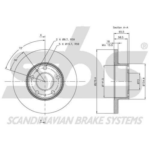 Brzdový kotúč 1815209944 /SBS/ - obr. 2