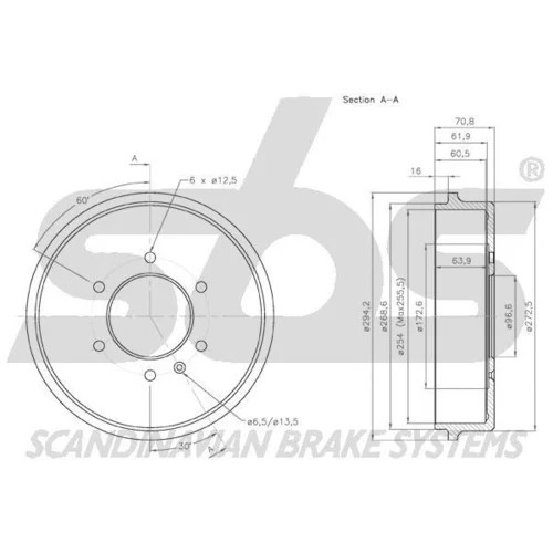 Brzdový bubon 1825261401 /SBS/ - obr. 2