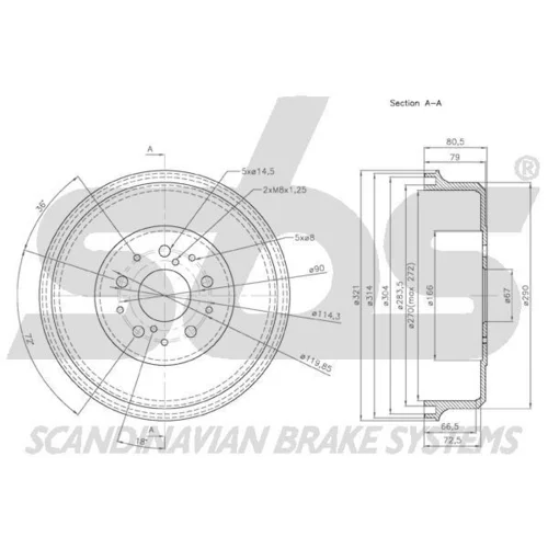Brzdový bubon 1825264504 /SBS/ - obr. 1