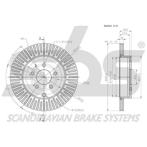 Brzdový kotúč 1815313273 /SBS/ - obr. 2