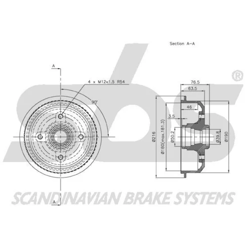 Brzdový bubon 1825252510 /SBS/ - obr. 2