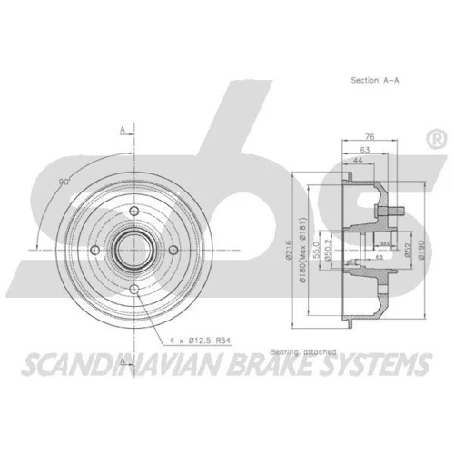 Brzdový bubon 1825252539 /SBS/ - obr. 2
