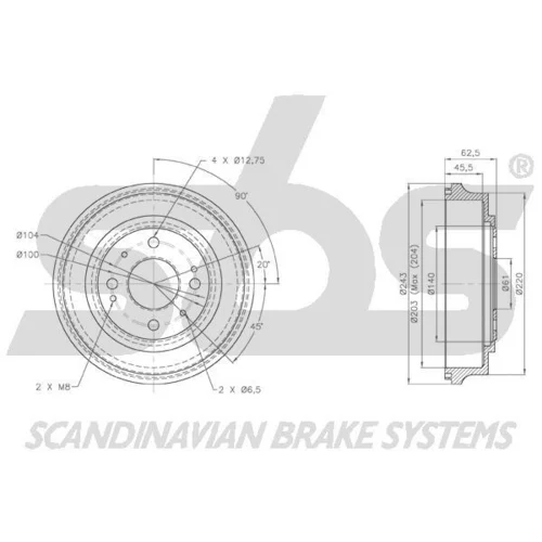 Brzdový bubon 1825252605 /SBS/ - obr. 2