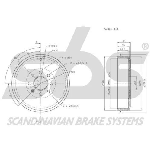 Brzdový bubon 1825252321 /SBS/ - obr. 2