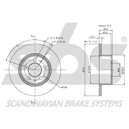 Brzdový kotúč 1815204802 /SBS/ - obr. 1