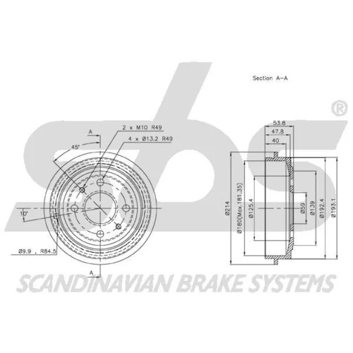 Brzdový bubon 1825252309 /SBS/ - obr. 2