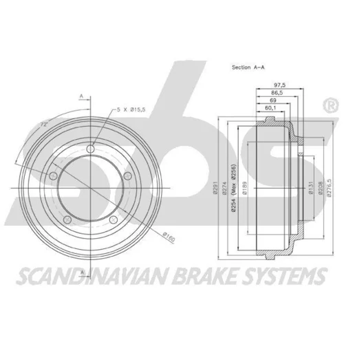 Brzdový bubon 1825262510 /SBS/ - obr. 2