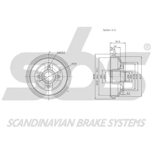 Brzdový bubon 1825255217 /SBS/ - obr. 2