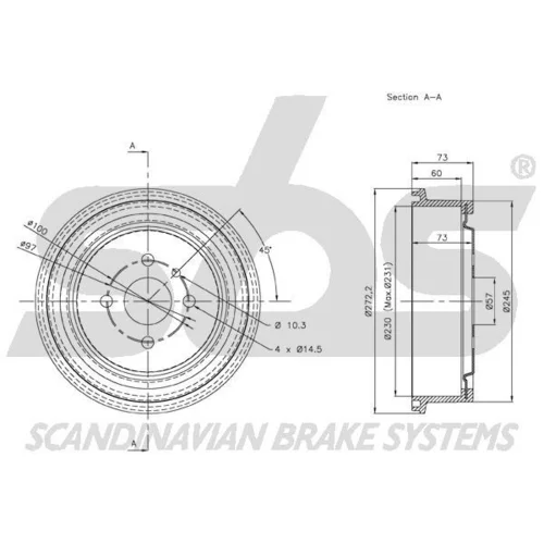 Brzdový bubon 1825253604 /SBS/ - obr. 2
