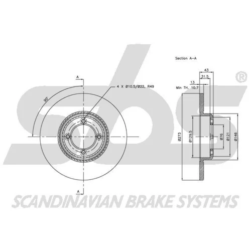 Brzdový kotúč 1815209906 /SBS/ - obr. 1