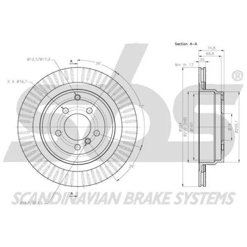 Brzdový kotúč 1815314043 /SBS/ - obr. 2