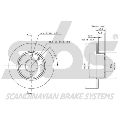 Brzdový kotúč 1815314306 /SBS/ - obr. 2