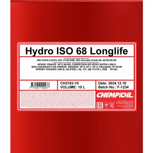 Hydraulický olej SCT - MANNOL CH2103-10 (SCT Mannol) - obr. 1