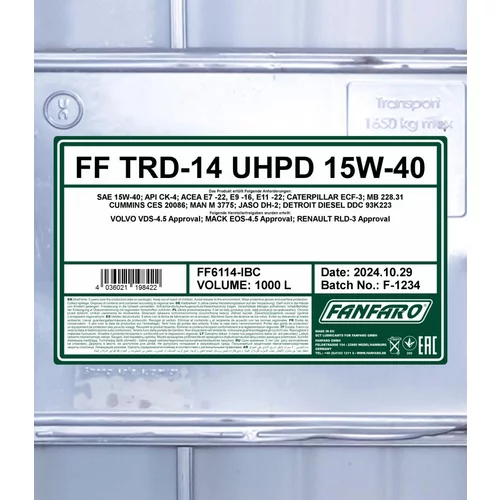 Motorový olej SCT - MANNOL FF6114-IBC (SCT Mannol) - obr. 1