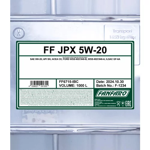 Motorový olej SCT - MANNOL FF6715-IBC (SCT Mannol) - obr. 1