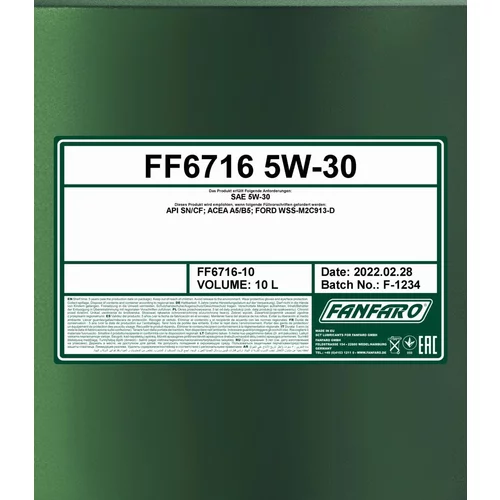 Motorový olej SCT - MANNOL FF6716-10 (SCT Mannol) - obr. 1