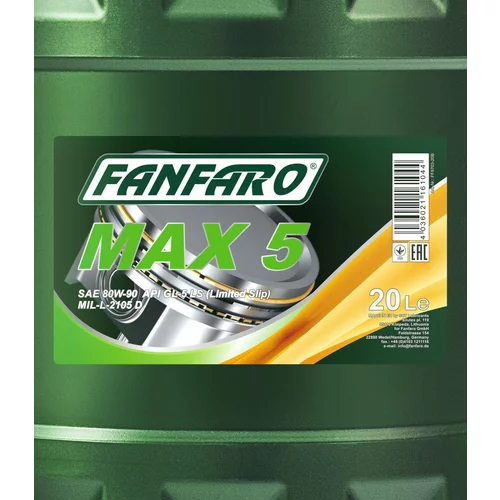 Prevodový olej FANFARO 80W-90 MAX 5 GL5 GL-5 20L (SCT Mannol) - obr. 1