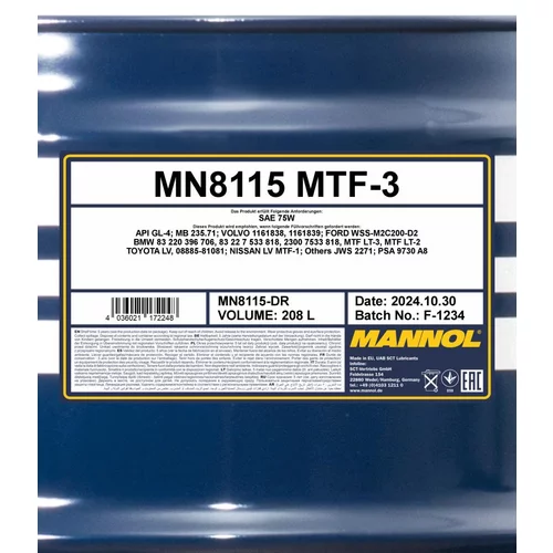 Olej do prevodovky SCT - MANNOL MN8115-DR (SCT Mannol) - obr. 1