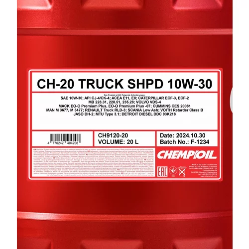 Motorový olej SCT - MANNOL CH9120-20 (SCT Mannol) - obr. 1