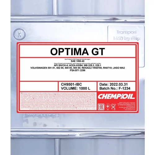Motorový olej SCT - MANNOL CH9501-IBC (SCT Mannol) - obr. 1
