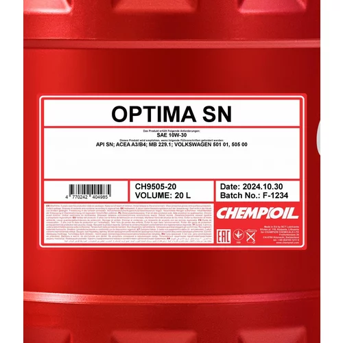 Motorový olej SCT - MANNOL CH9505-20 (SCT Mannol) - obr. 1