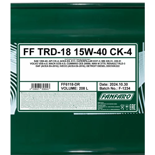 Motorový olej SCT - MANNOL FF6118-DR (SCT Mannol) - obr. 1
