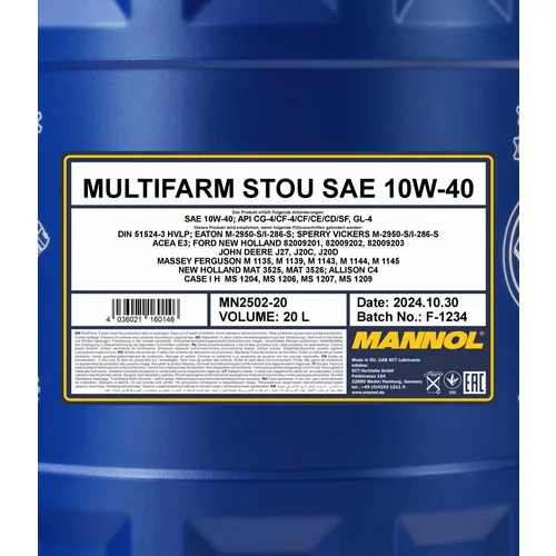 Motorový olej SCT - MANNOL MN2502-20 (SCT Mannol) - obr. 1