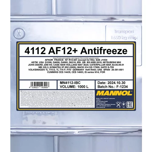 Nemrznúca kvapalina SCT - MANNOL MN4112-IBC 1000L (SCT Mannol) - obr. 1