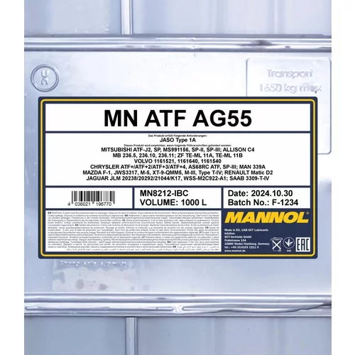 Olej do prevodovky SCT - MANNOL MN8212-IBC (SCT Mannol) - obr. 1