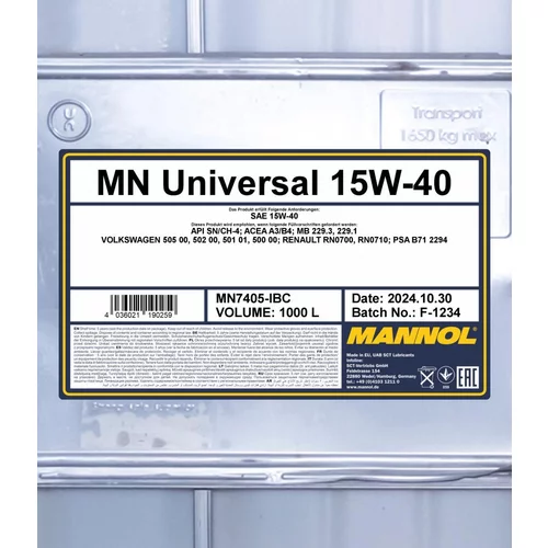 Motorový olej SCT - MANNOL MN7405-IBC (SCT Mannol) - obr. 1